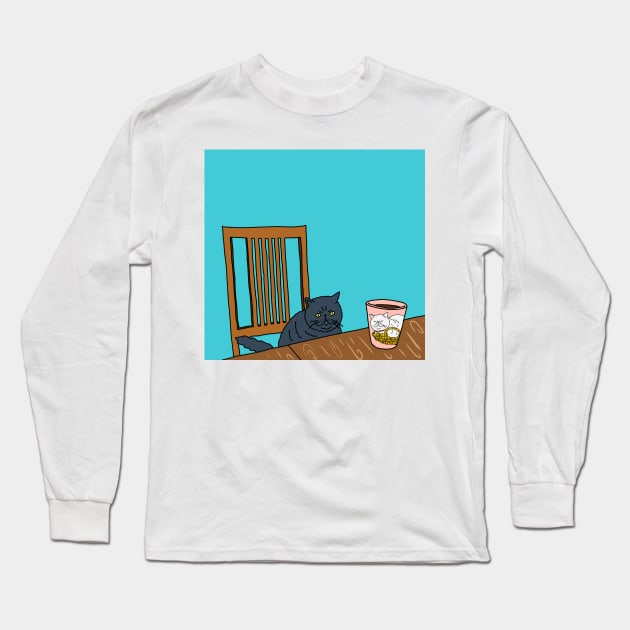 Cat's Afternoon Tea Long Sleeve T-Shirt by lamaisondulapino